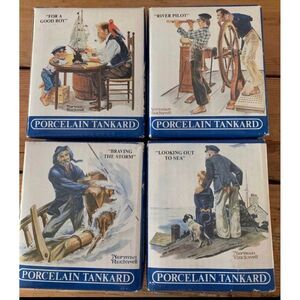Norman Rockwell coffee cups Seafarers Collection Long John Silver's Porcelain Ta